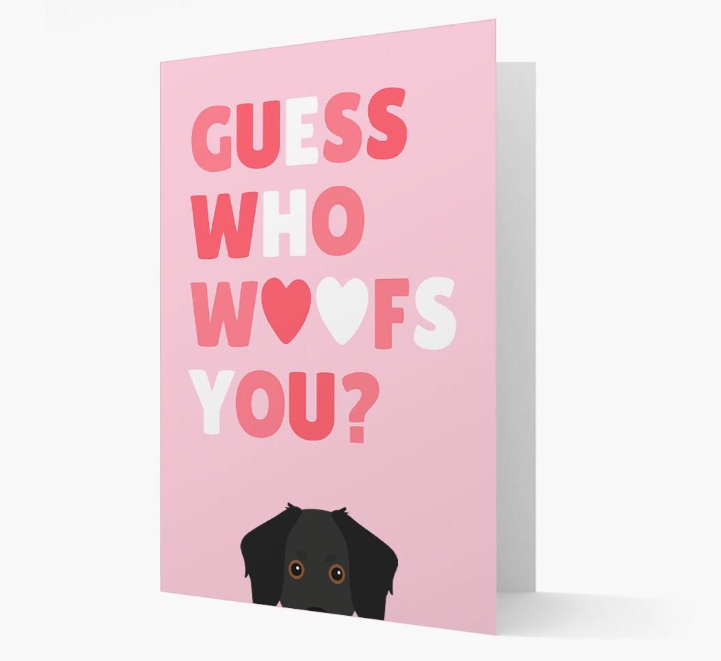 'Guess Who Woofs You?' Card with your {breedFullName} Icon