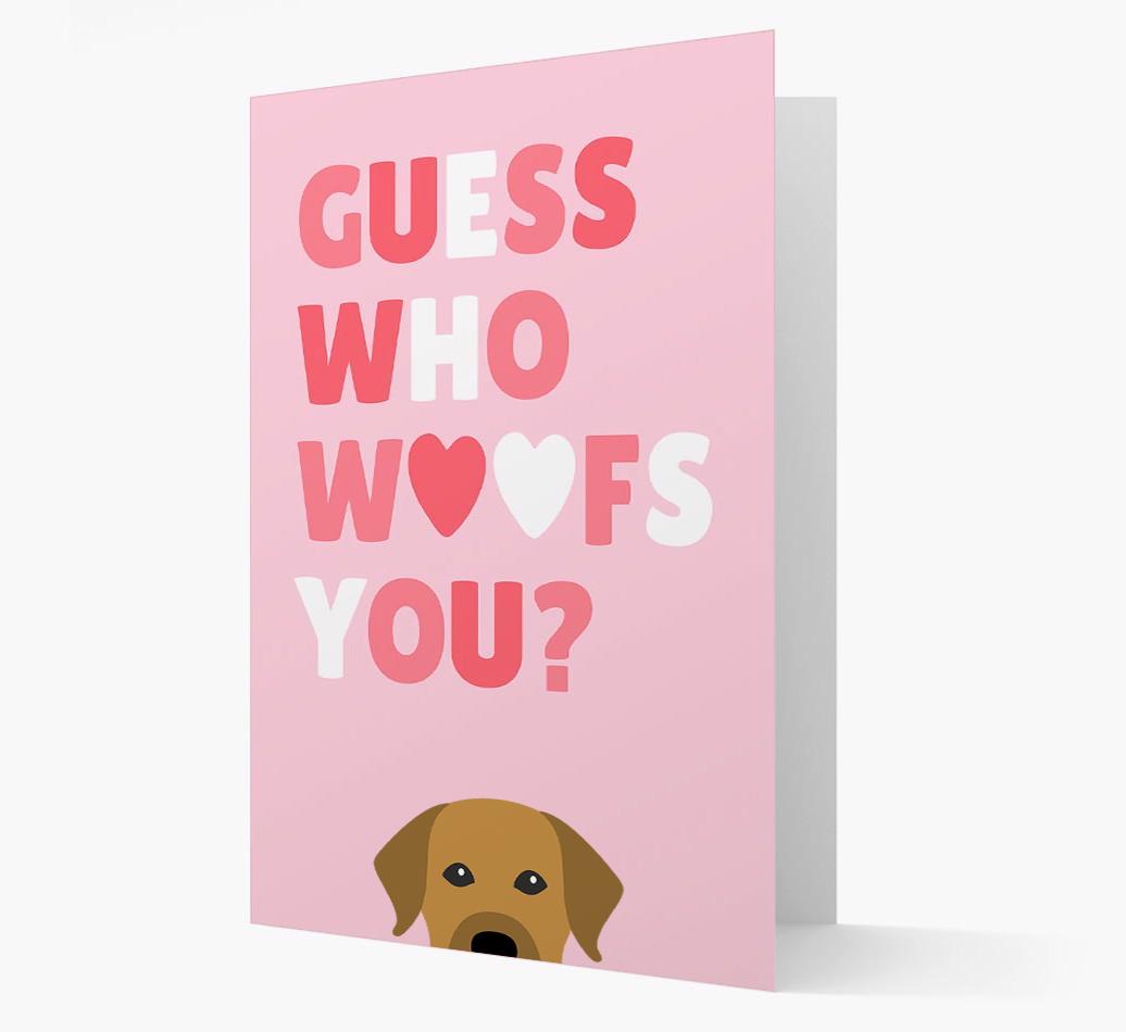 'Guess Who Woofs You?' Card with your {breedFullName} Icon