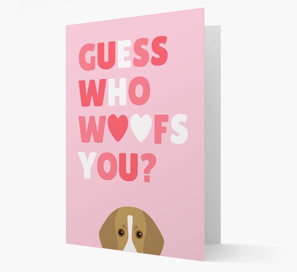 'Guess Who Woofs You?' Card with your {breedFullName} Icon