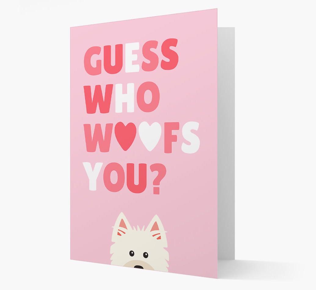 'Guess Who Woofs You?' Card with your {breedFullName} Icon