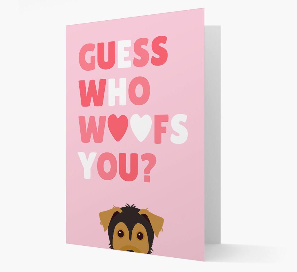 'Guess Who Woofs You?' Card with your {breedFullName} Icon