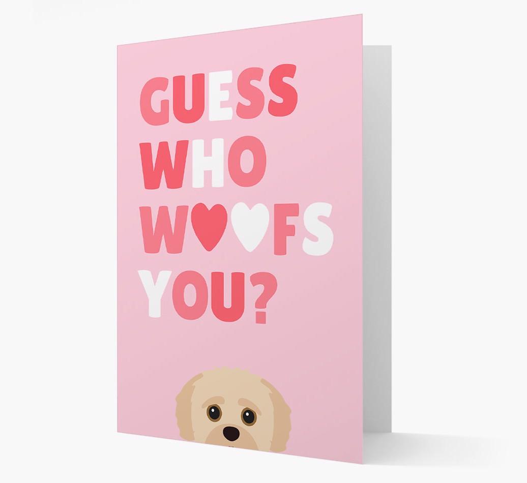 'Guess Who Woofs You?' Card with your {breedFullName} Icon