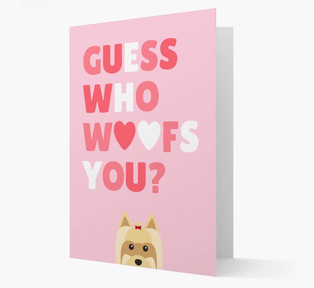 'Guess Who Woofs You?' Card with your {breedFullName} Icon
