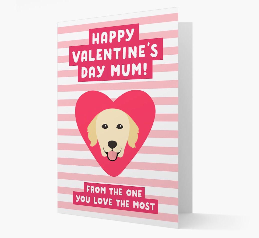 'Happy Valentine's Day Mum' Card with your {breedFullName} Icon