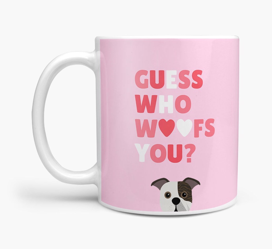 'Guess Who Woofs You' Mug With {breedFullName} Icon
