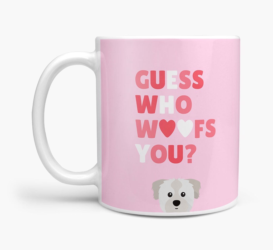 'Guess Who Woofs You' Mug With {breedFullName} Icon
