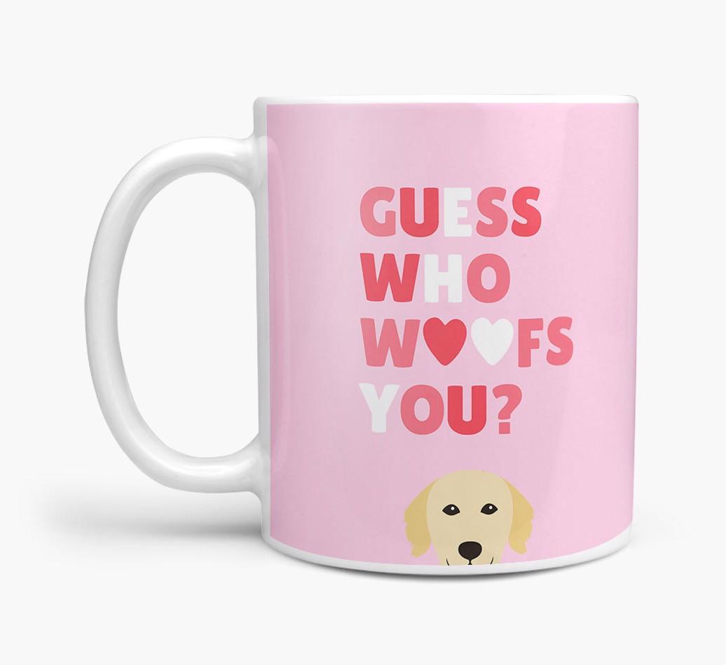 'Guess Who Woofs You' Mug With {breedFullName} Icon