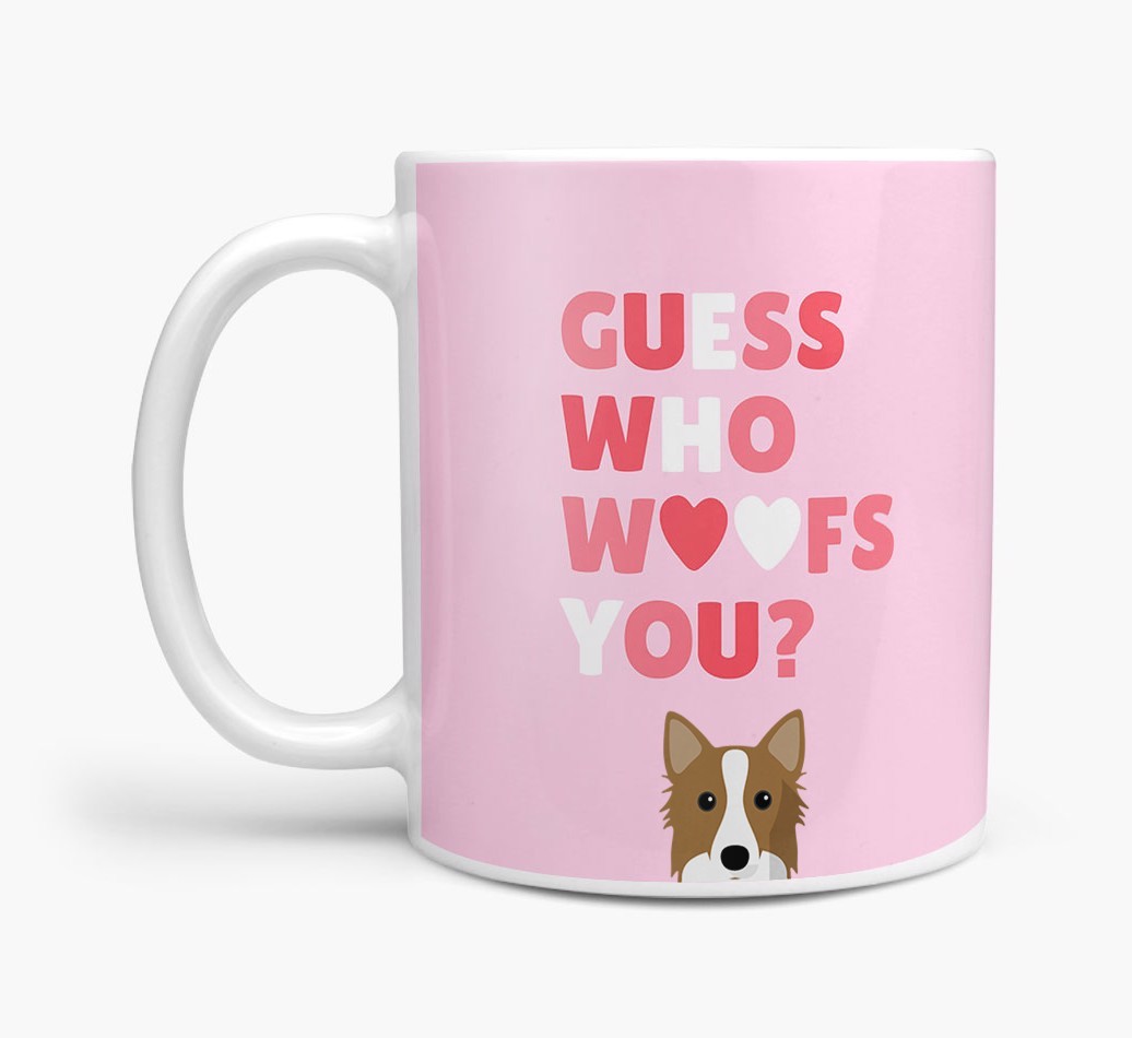 'Guess Who Woofs You' Mug With {breedFullName} Icon