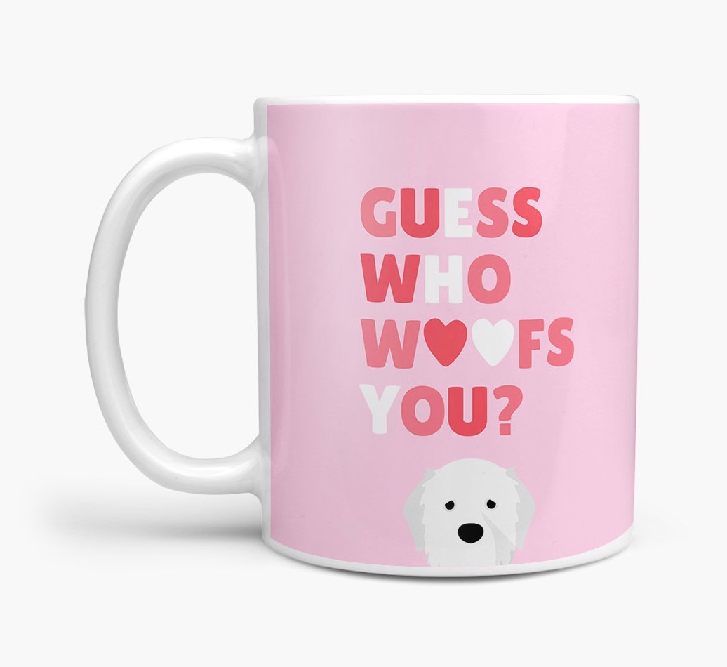 'Guess Who Woofs You' Mug With {breedFullName} Icon