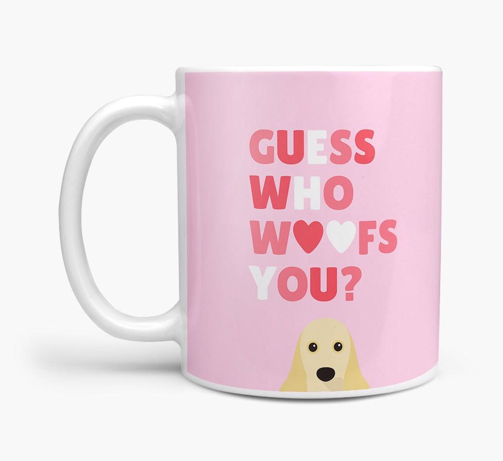 'Guess Who Woofs You' Mug With {breedFullName} Icon