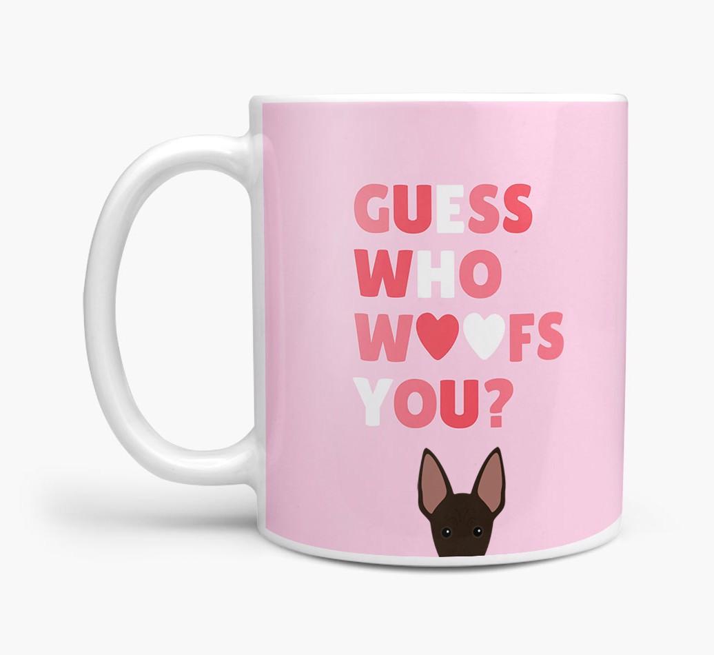 'Guess Who Woofs You' Mug With {breedFullName} Icon