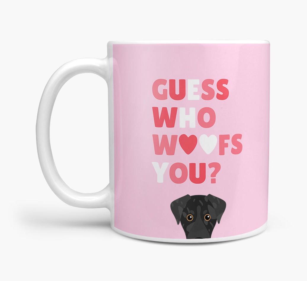 'Guess Who Woofs You' Mug With {breedFullName} Icon