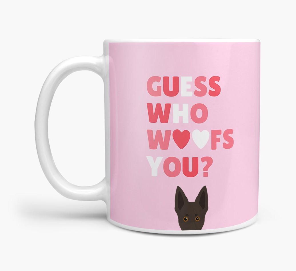 'Guess Who Woofs You' Mug With {breedFullName} Icon