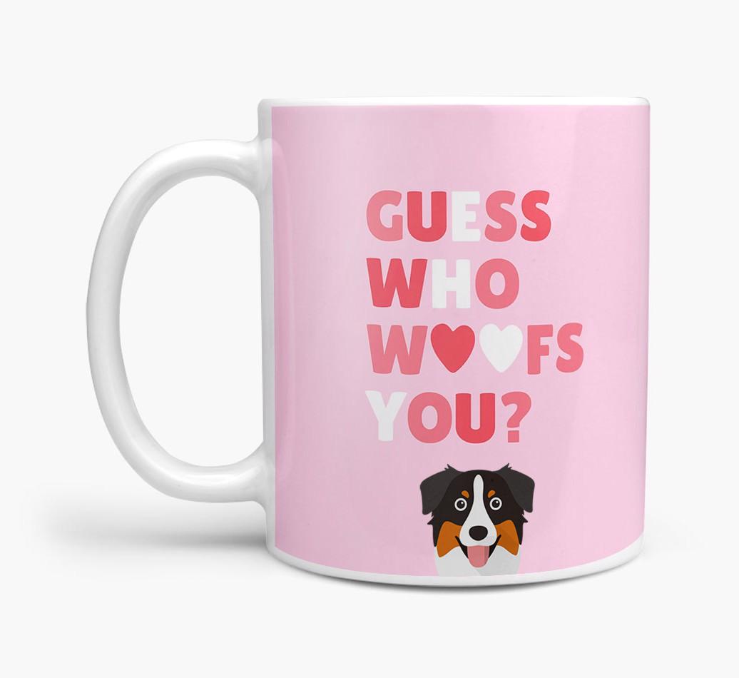 'Guess Who Woofs You' Mug With {breedFullName} Icon