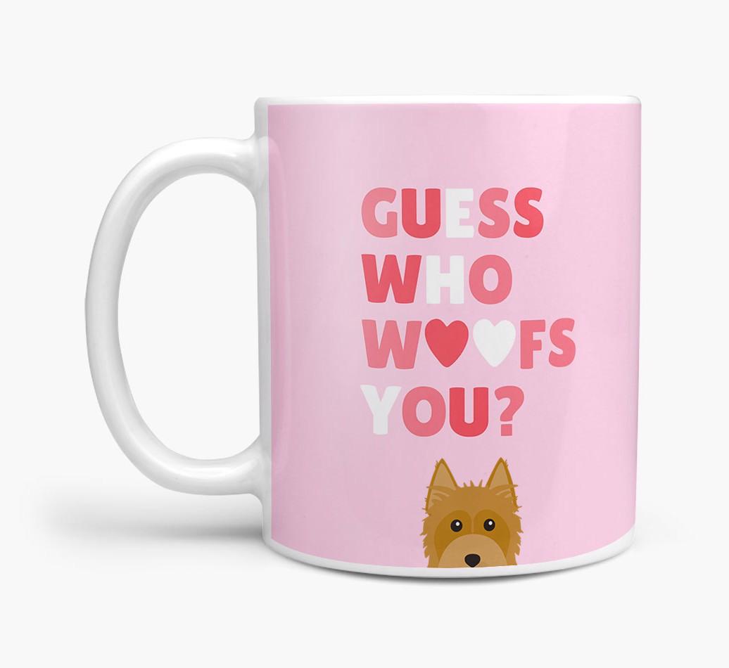 'Guess Who Woofs You' Mug With {breedFullName} Icon
