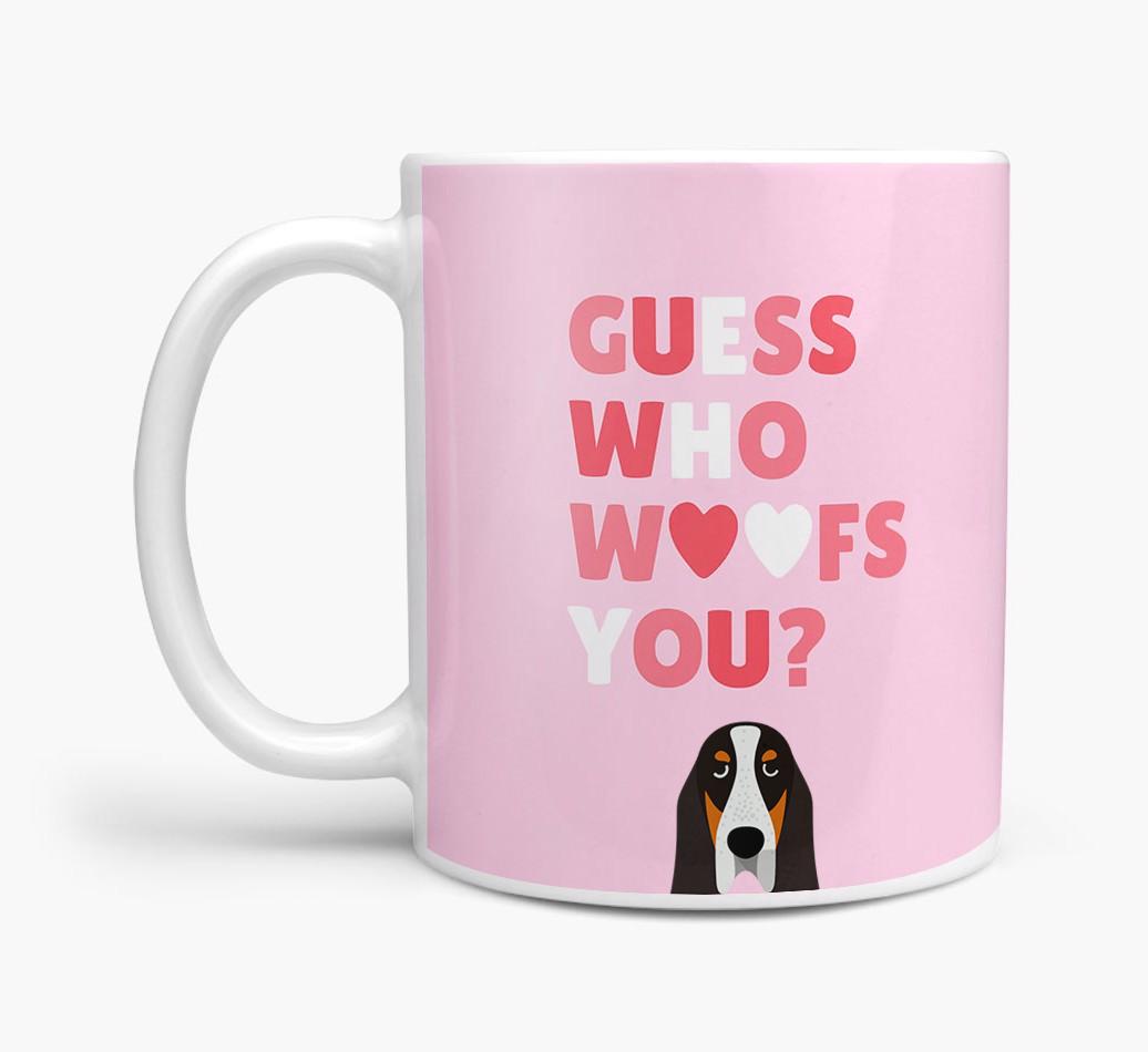 'Guess Who Woofs You' Mug With {breedFullName} Icon