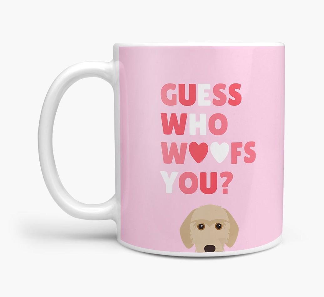 'Guess Who Woofs You' Mug With {breedFullName} Icon