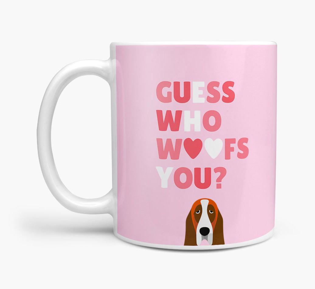 'Guess Who Woofs You' Mug With {breedFullName} Icon