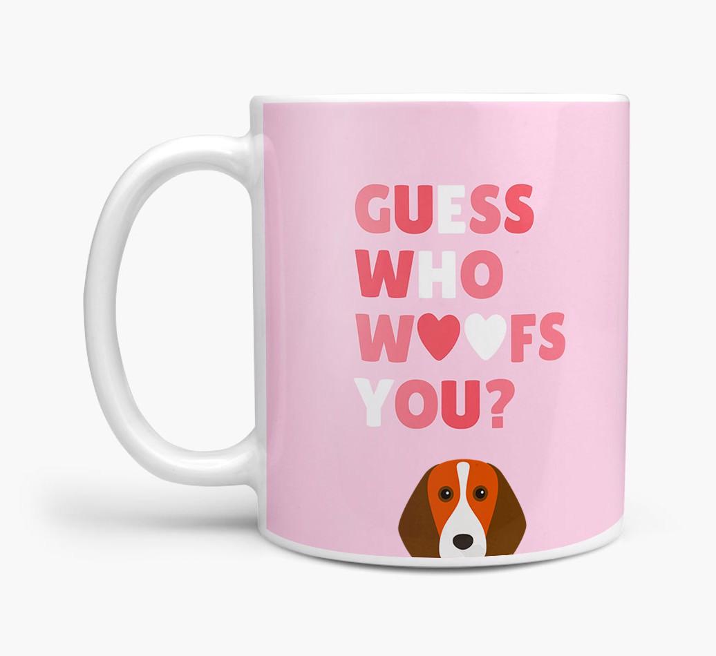 'Guess Who Woofs You' Mug With {breedFullName} Icon