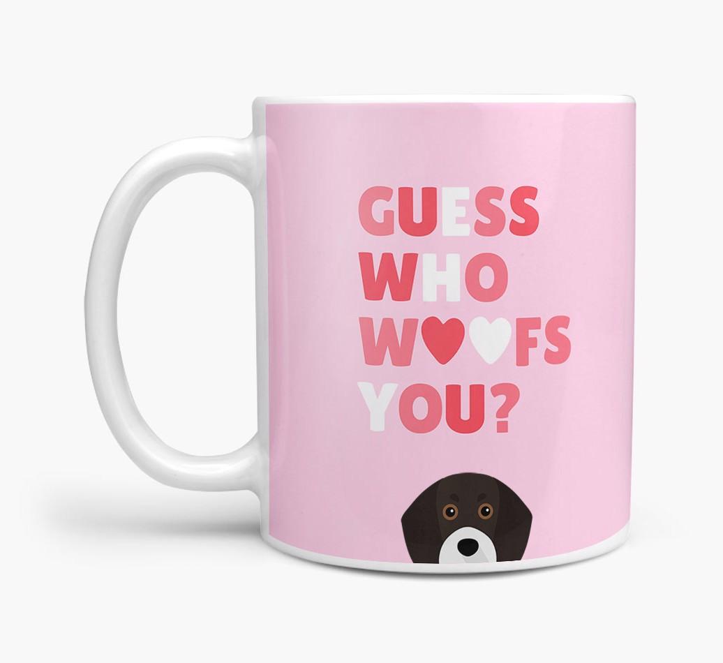 'Guess Who Woofs You' Mug With {breedFullName} Icon