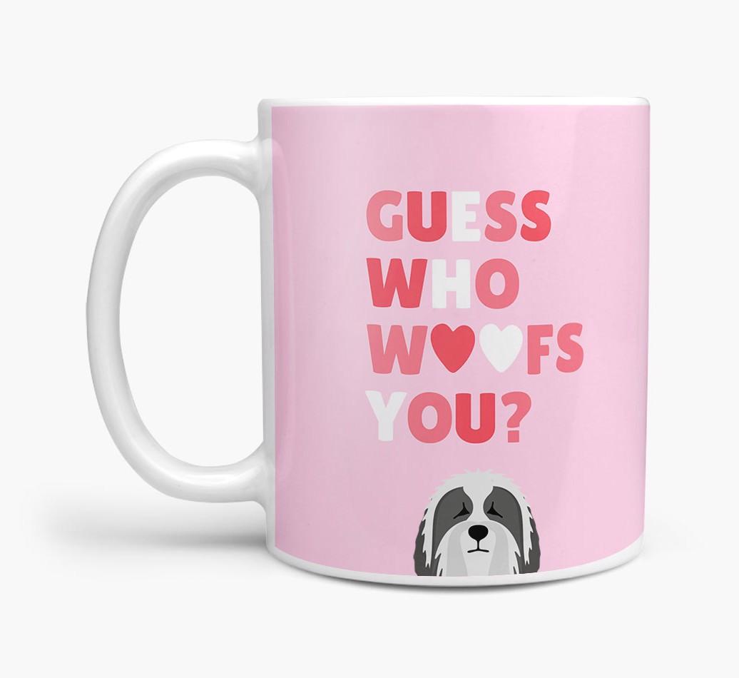 'Guess Who Woofs You' Mug With {breedFullName} Icon