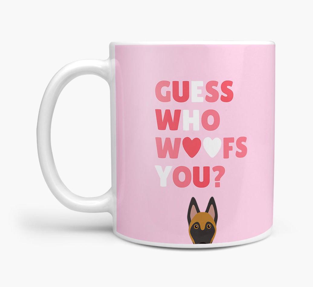 'Guess Who Woofs You' Mug With {breedFullName} Icon