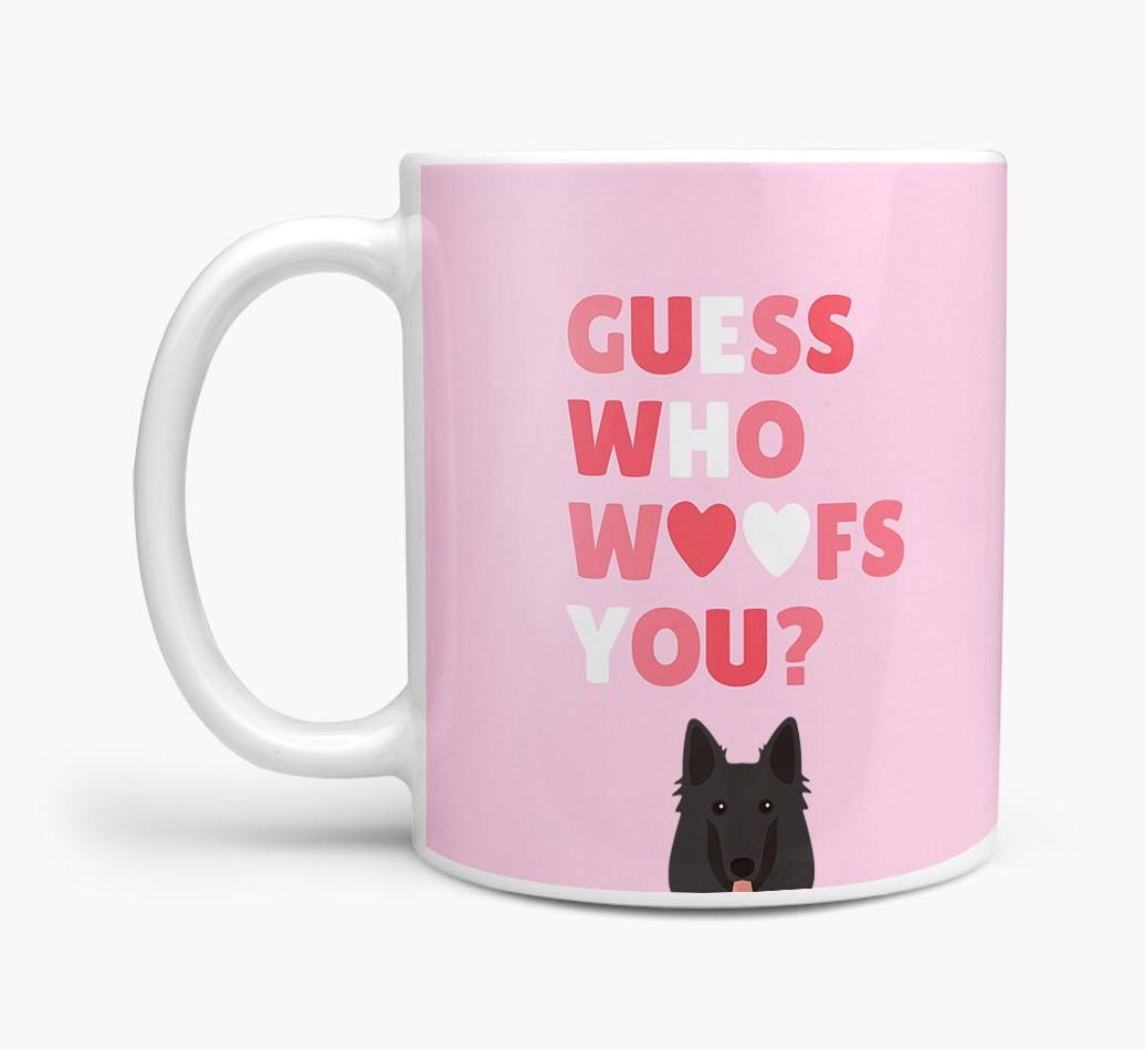 'Guess Who Woofs You' Mug With {breedFullName} Icon