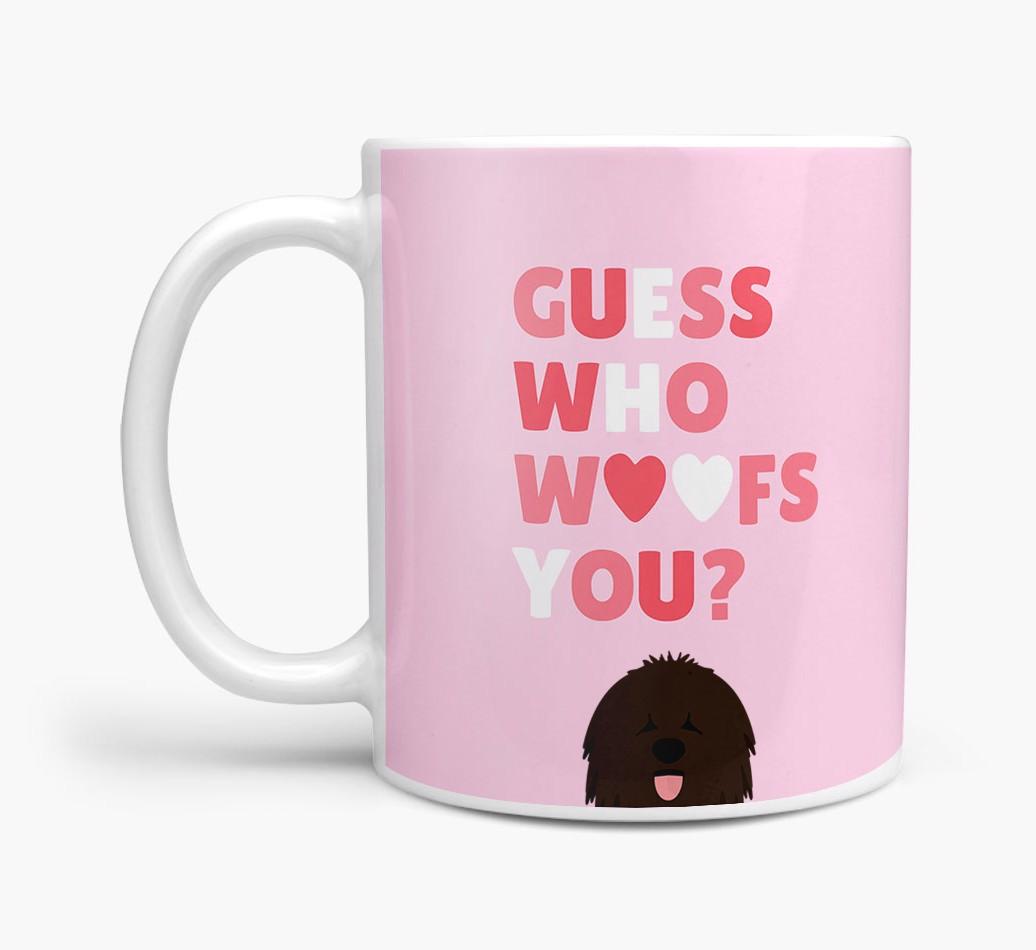 'Guess Who Woofs You' Mug With {breedFullName} Icon