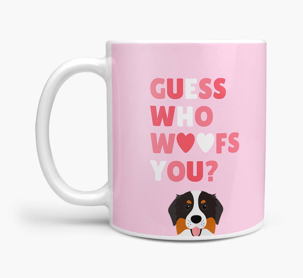 'Guess Who Woofs You' Mug With {breedFullName} Icon