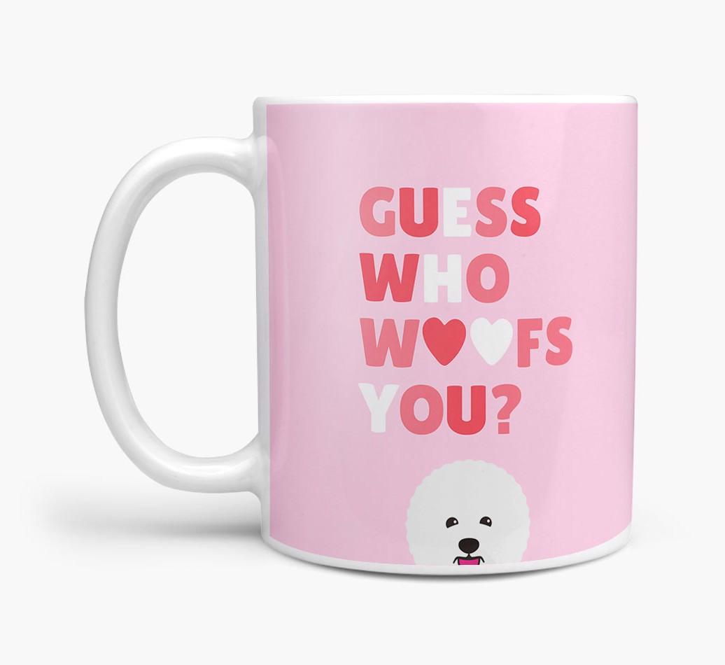 'Guess Who Woofs You' Mug With {breedFullName} Icon