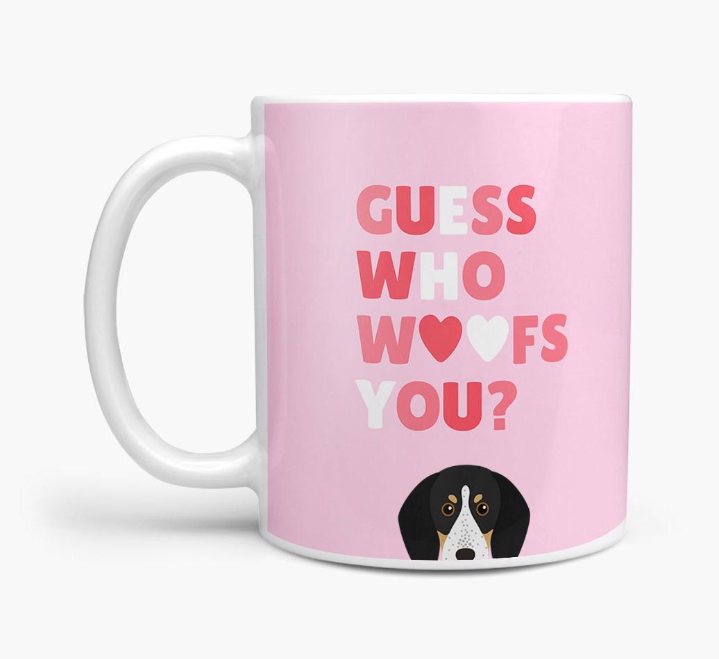 'Guess Who Woofs You' Mug With {breedFullName} Icon
