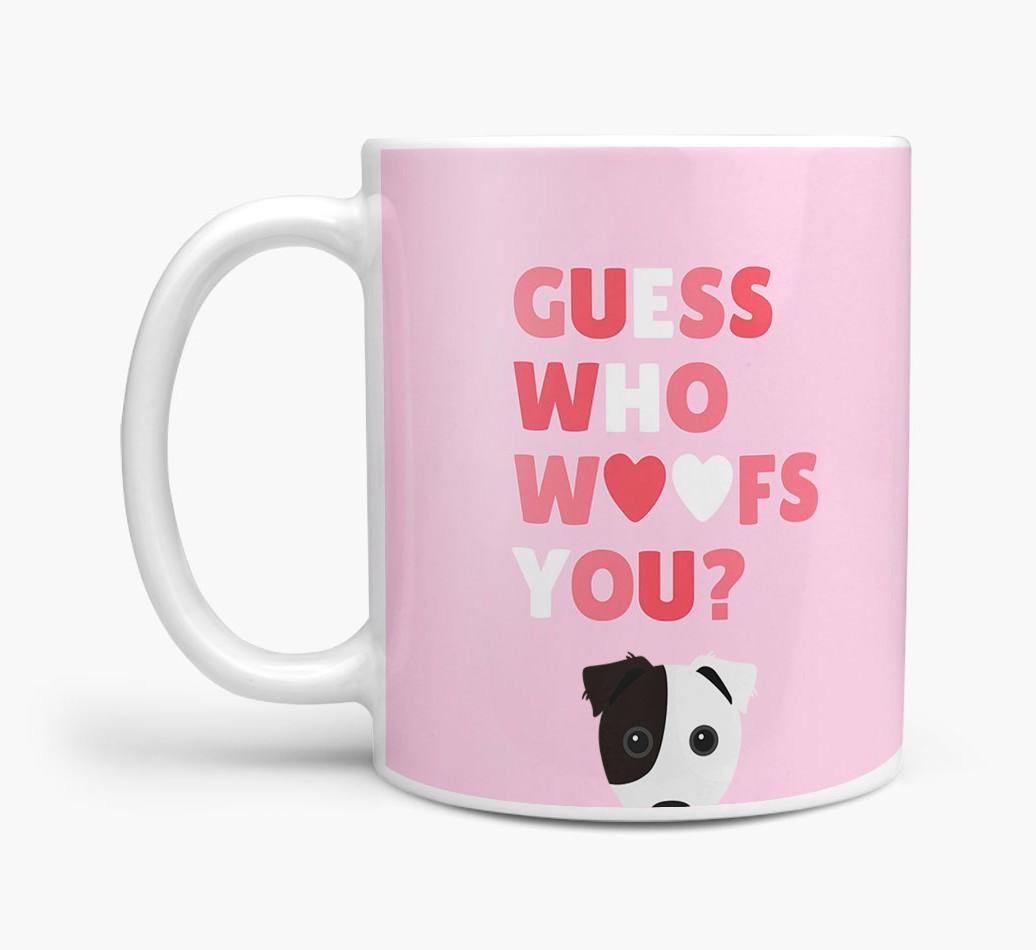 'Guess Who Woofs You' Mug With {breedFullName} Icon
