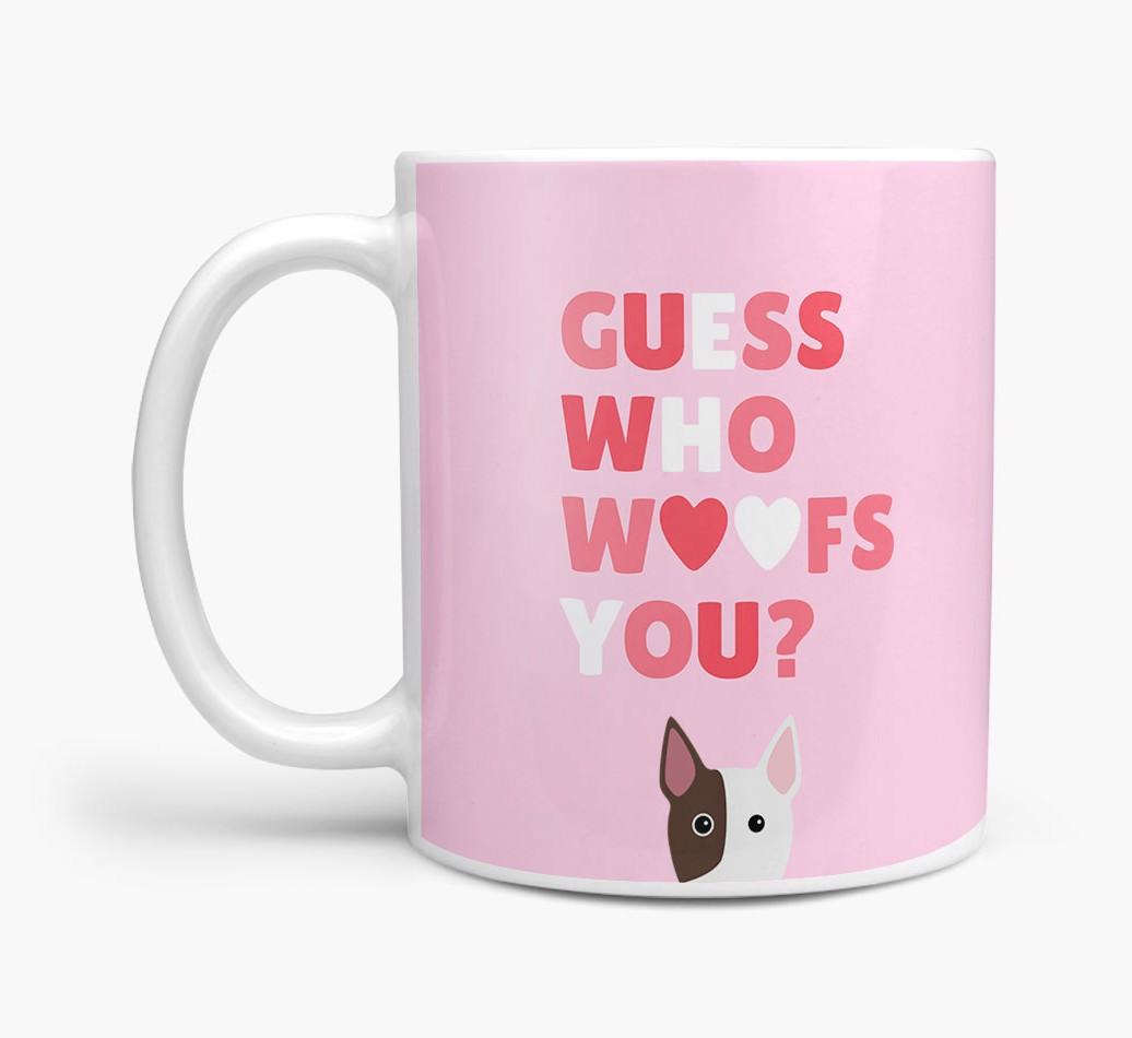'Guess Who Woofs You' Mug With {breedFullName} Icon