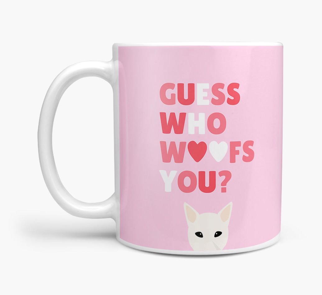 'Guess Who Woofs You' Mug With {breedFullName} Icon