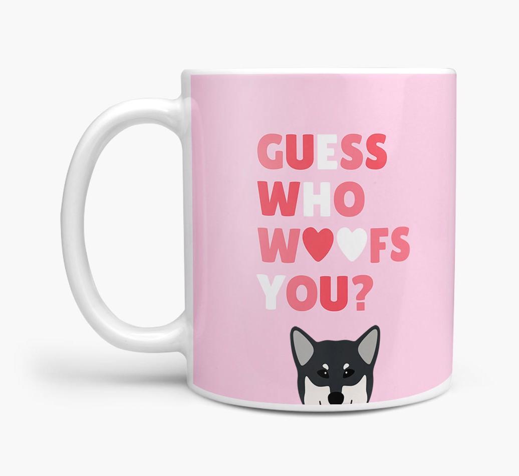 'Guess Who Woofs You' Mug With {breedFullName} Icon