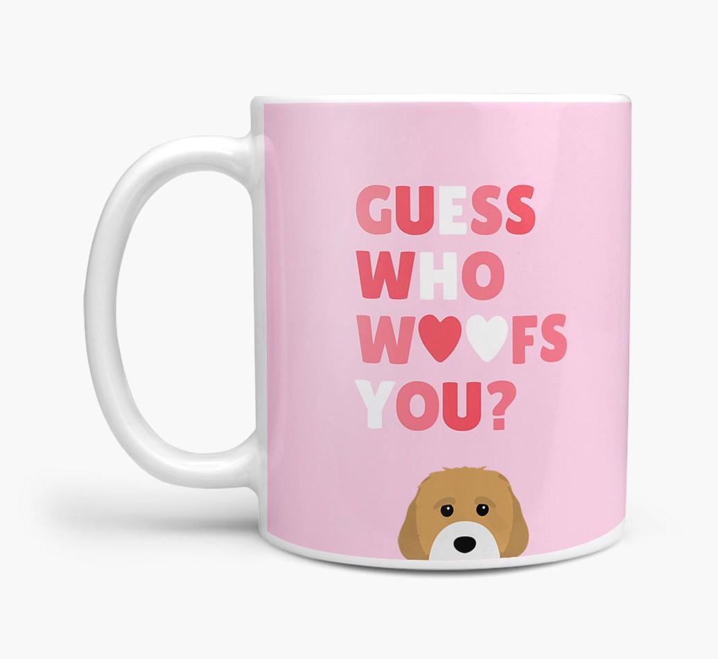 'Guess Who Woofs You' Mug With {breedFullName} Icon
