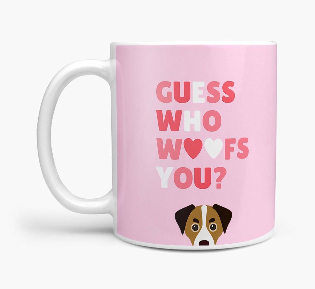 'Guess Who Woofs You' Mug With {breedFullName} Icon