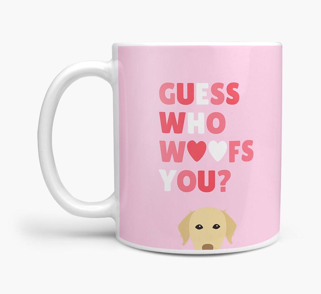 'Guess Who Woofs You' Mug With {breedFullName} Icon