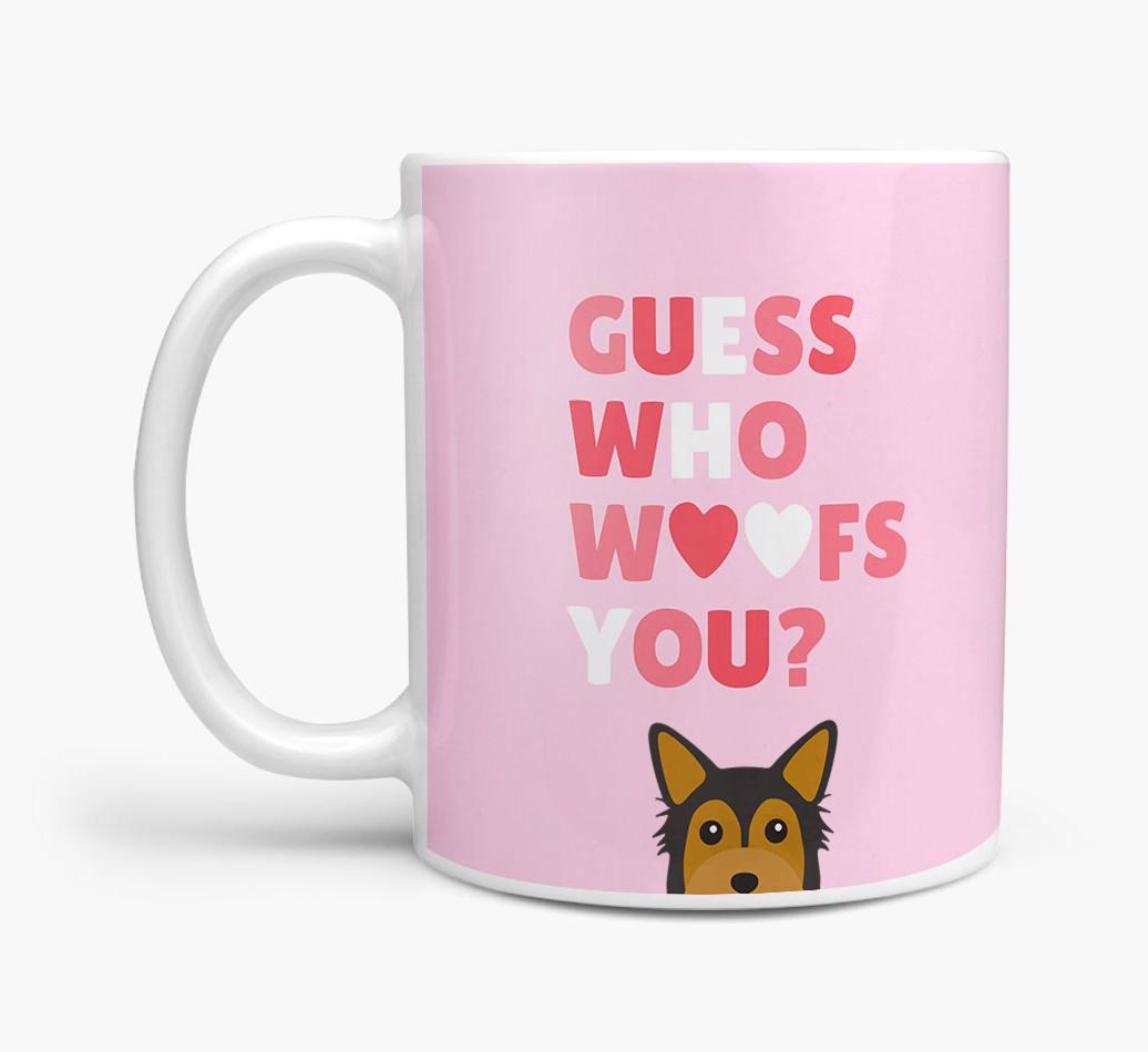 'Guess Who Woofs You' Mug With {breedFullName} Icon