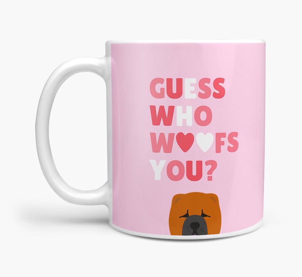 'Guess Who Woofs You' Mug With {breedFullName} Icon