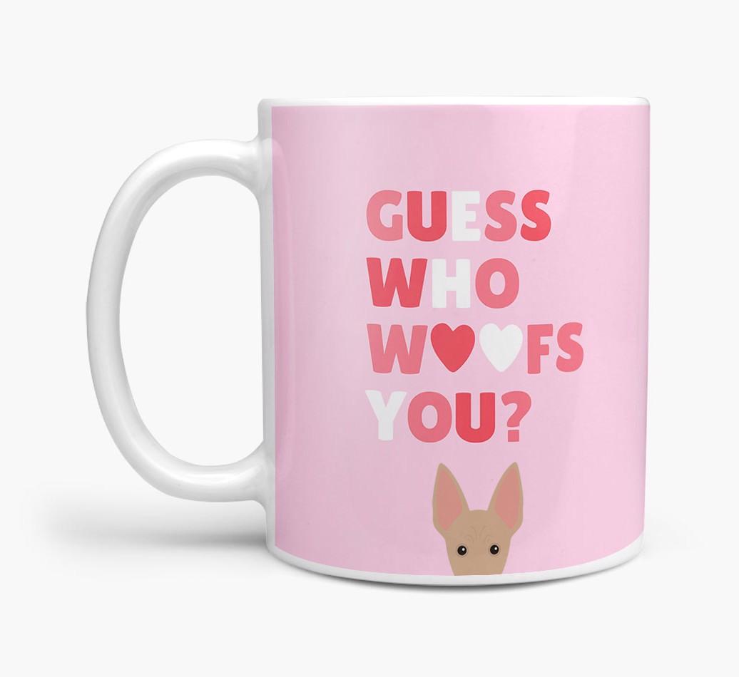 'Guess Who Woofs You' Mug With {breedFullName} Icon