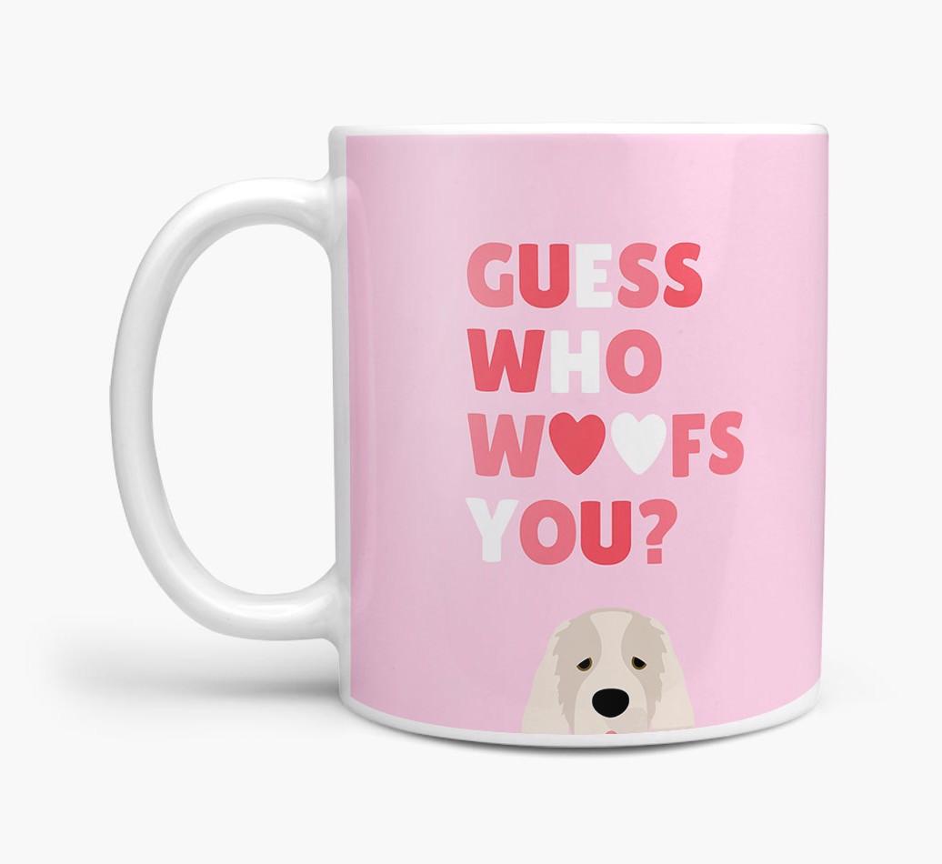 'Guess Who Woofs You' Mug With {breedFullName} Icon