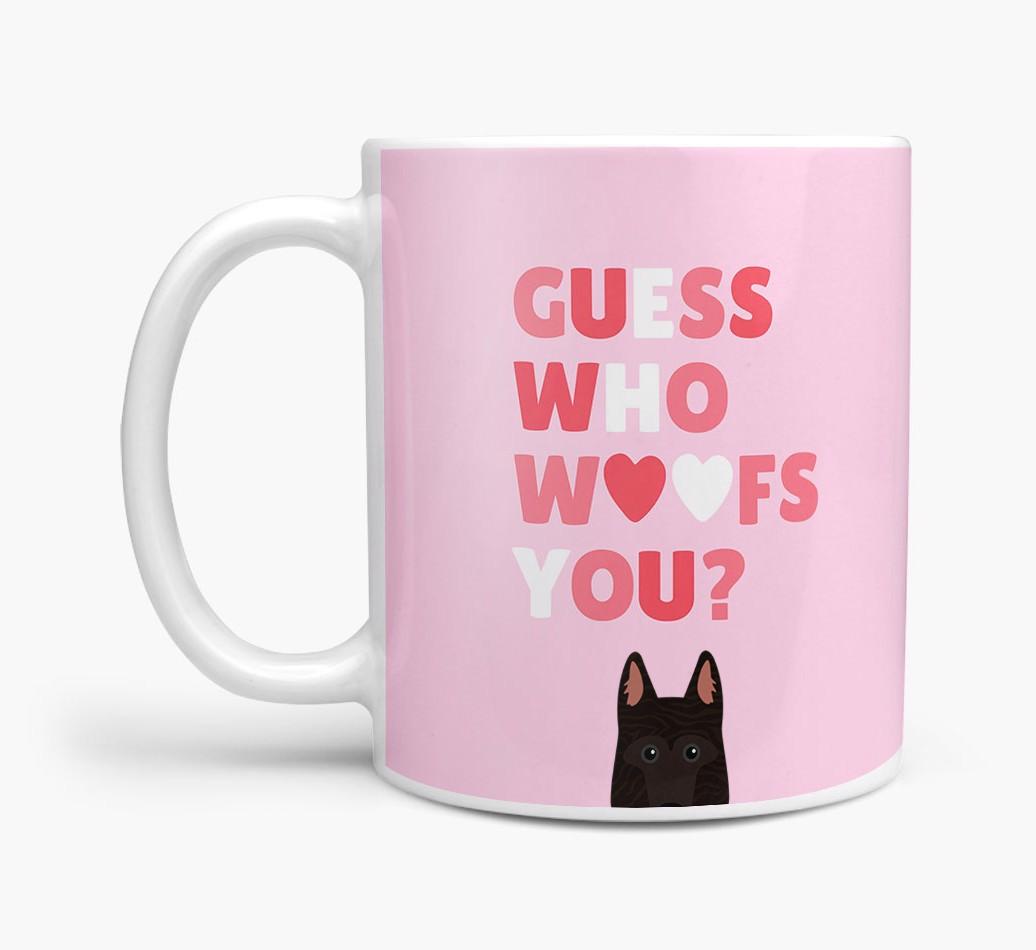 'Guess Who Woofs You' Mug With {breedFullName} Icon