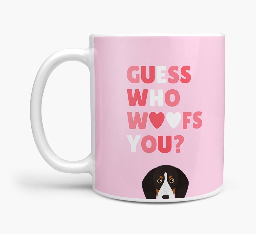 'Guess Who Woofs You' Mug With {breedFullName} Icon