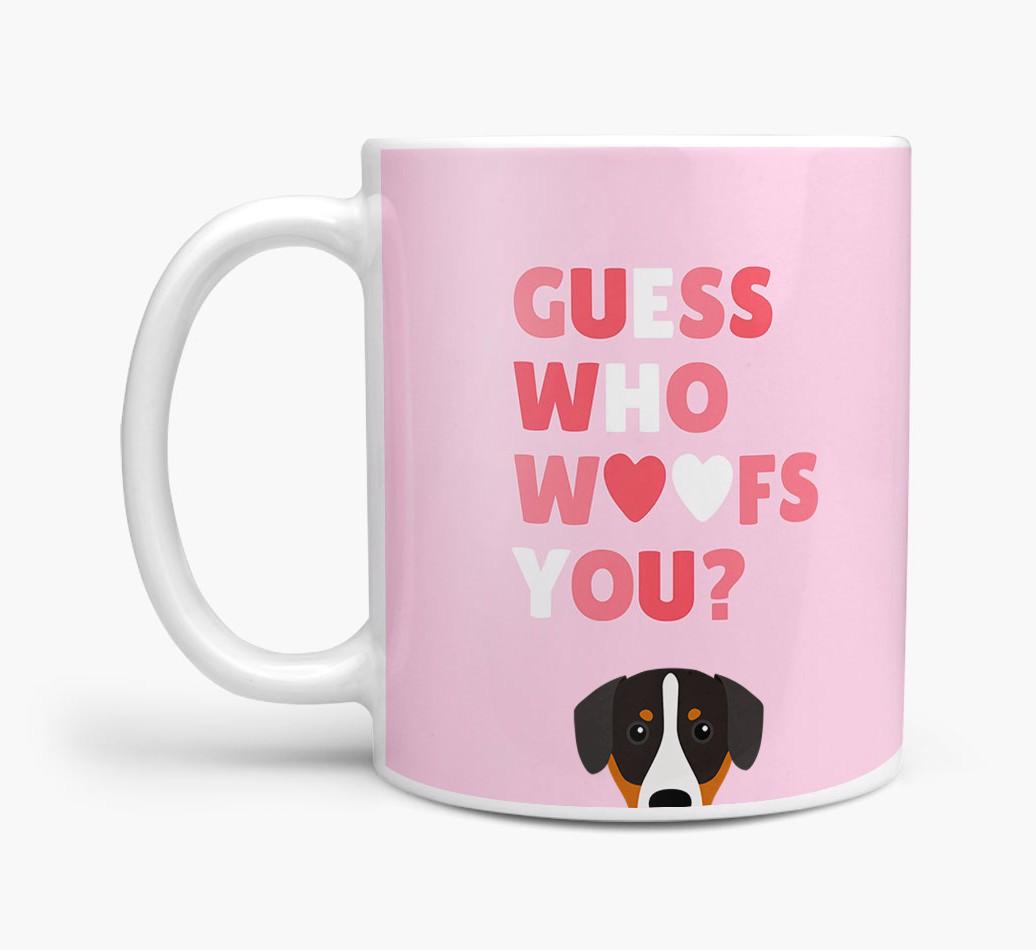 'Guess Who Woofs You' Mug With {breedFullName} Icon