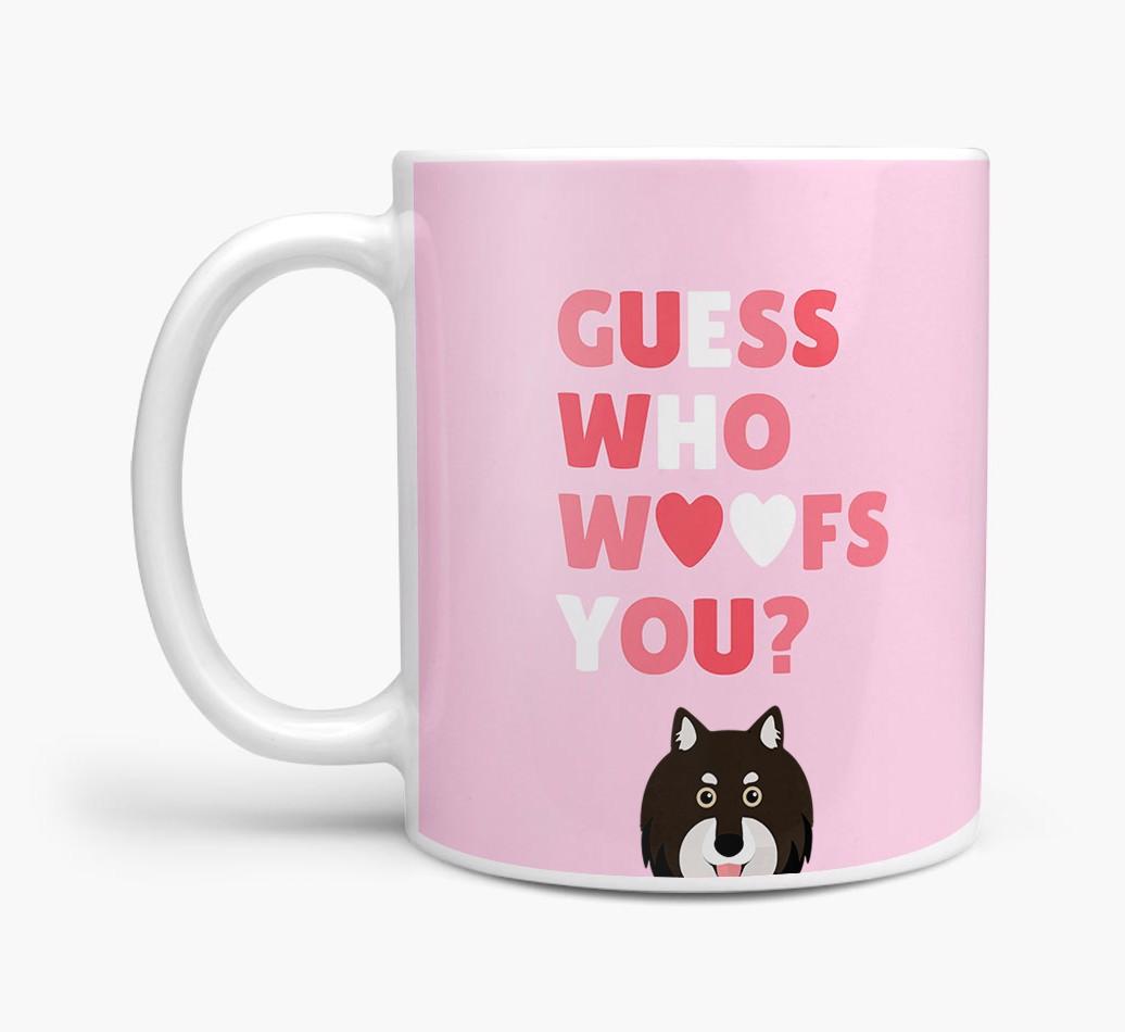 'Guess Who Woofs You' Mug With {breedFullName} Icon