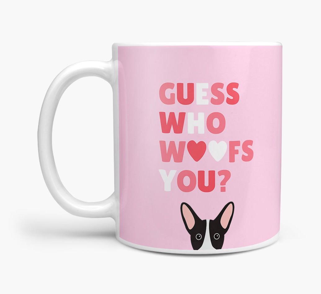 'Guess Who Woofs You' Mug With {breedFullName} Icon