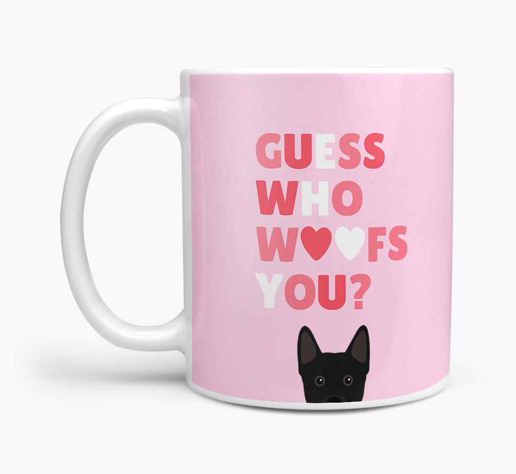 'Guess Who Woofs You' Mug With {breedFullName} Icon