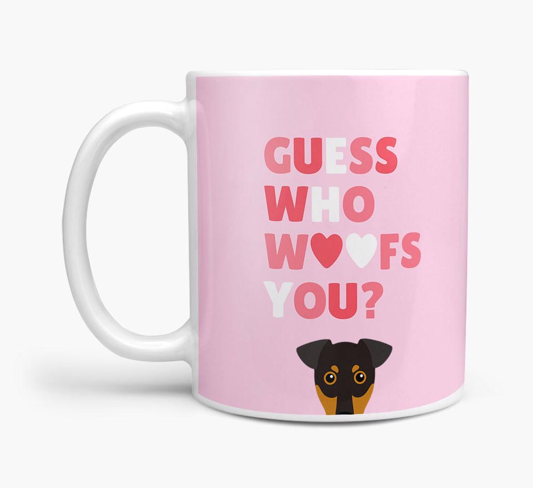 'Guess Who Woofs You' Mug With {breedFullName} Icon