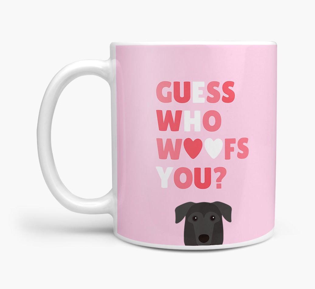 'Guess Who Woofs You' Mug With {breedFullName} Icon